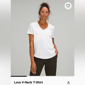 Lululemon White Love V-Neck T-Shirt Size 8 Never Worn With Tags